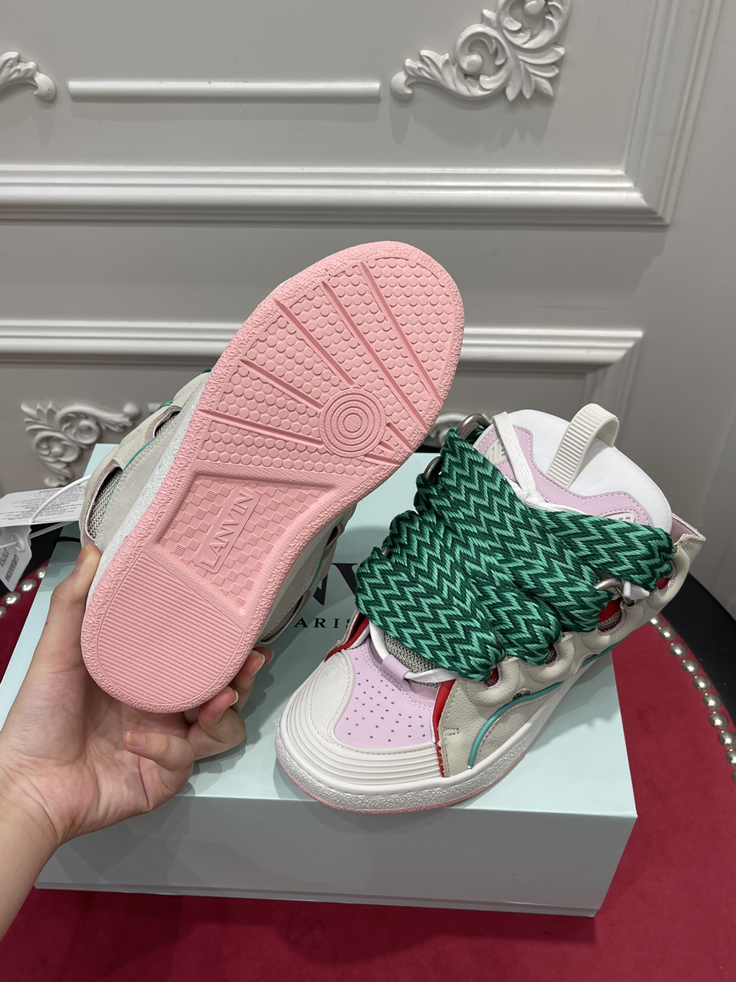 Lanvon Curb SneakerBeige Pink FM-SKRK11-DALL-P225205