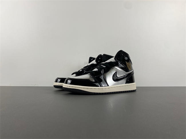Air Jordan 1 Mid SE Black Metallic Silver Sail Metallic Gold FZ39380-001