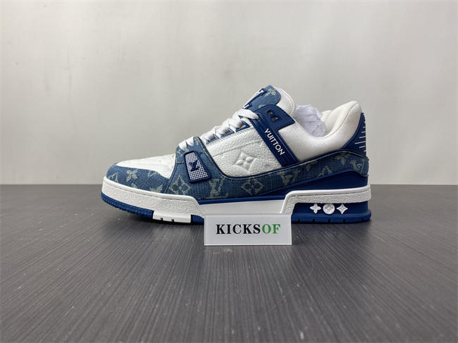 Luis Vitton LV Trainer Monogram Denim White Blue 1A9JGN